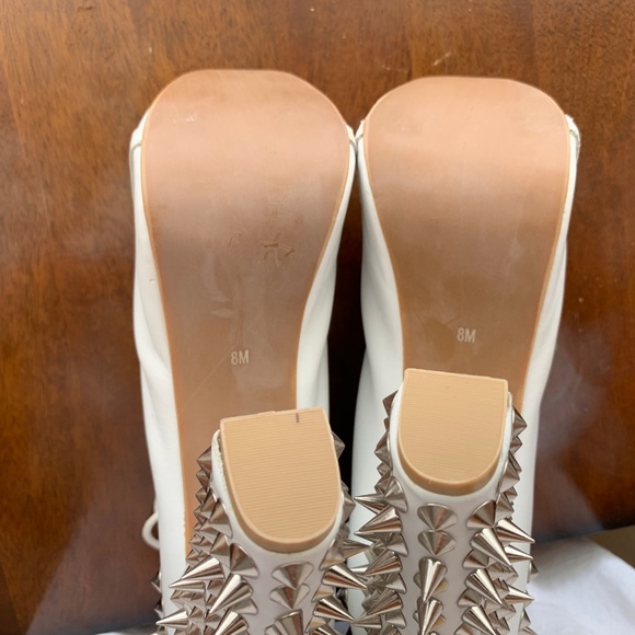 Jeffrey Campbell Spike White Leather Lita Booties - Picture 8 of 8